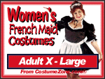 Women's French Maid Costumes (Adult Plus Size-X-L)