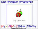 Christmas Duo Ornaments Stationery, Party Invitations & Thank You Notes